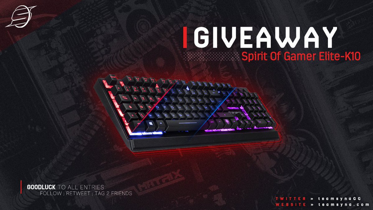 synaHQ's tweet image. [#GIVEAWAY]

Ce mois-ci, nous vous faisons gagner un clavier @Spirit_Of_Gamer Elite-K10 ! Pour tenter de gagner ce clavier respecte bien les règles ci-dessous !

➡ Follow @teamsynaGG 
🔁 Retweet ce concours
👥 Tag 2 amis en commentaire !

TAS 06/08/2019 🏆
Bonne chance à tous!🍀