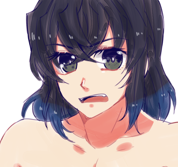 南＠誤字大臣さんがTwitterに投稿した嘴平伊之助(鬼滅の刃)のイラスト。
