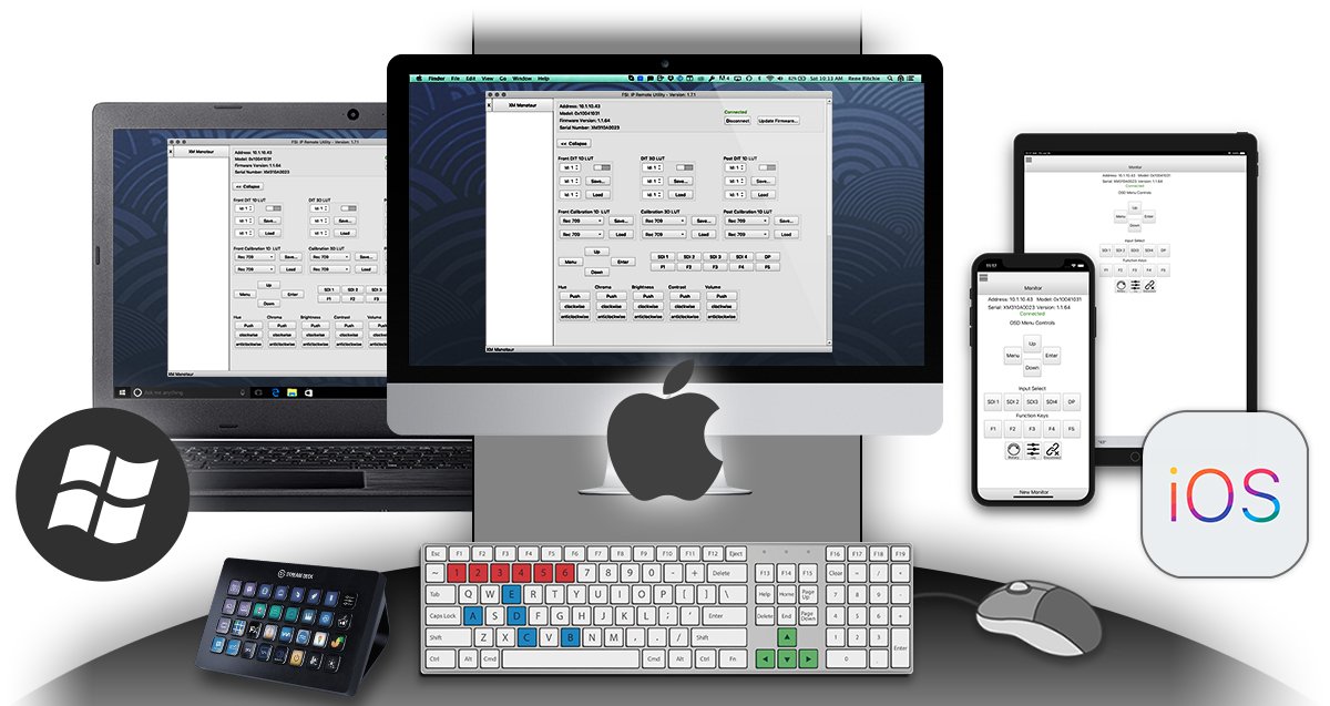 Version 1.7.1 of the IP Remote Utility adds support for XM Monitors and allows you to remotely toggle functions, switch inputs, and navigate the menu using your Mac or PC's keyboard, mouse or control panel. Also available for iOS devices.

Learn more at bit.ly/2M6uH6l