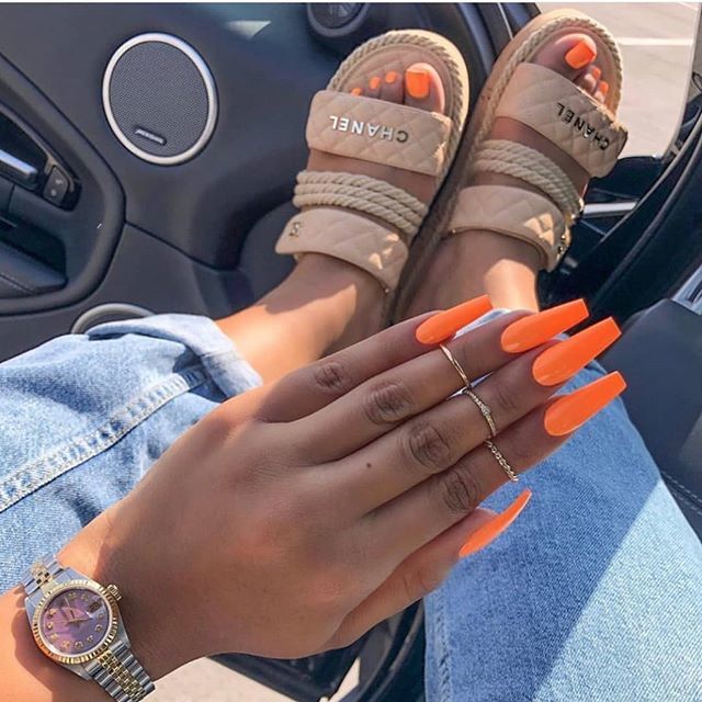 🍊☀️
.
#nails #orangestyle #luxury