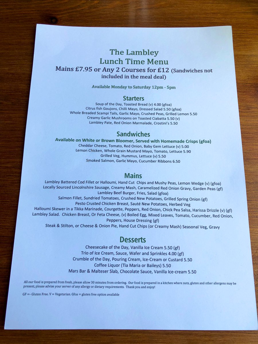 TheGaztronome's tweet photo. Early #dinner @TheLambleyNotts #cracking #value £12 for two courses before 5pm. Also #steak #night tonight (Tues) that I noticed on the way out, a steak dinner and glass of wine for two for £25 #bargain choice of #ribeye or #rump and #white or #red #wine #nottingham #local #pub https://t.co/kMHqktj4Ic