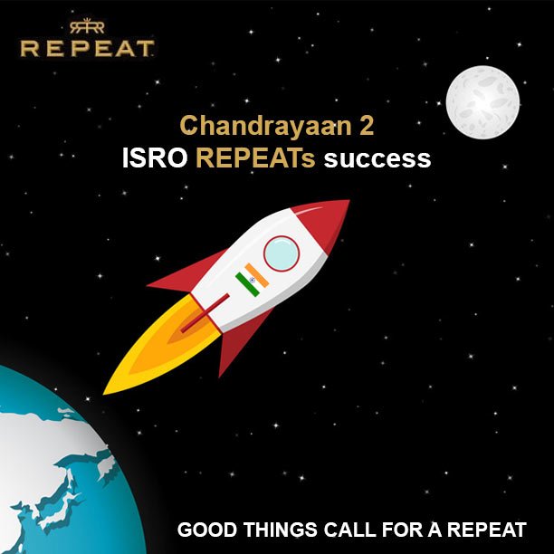 Chandrayaan 2: ISRO REPEATs success
#Chandrayaan2 #CongratsISRO #Repeat #Premium #Grain #Cheers #GoodThingsCallForARepeat