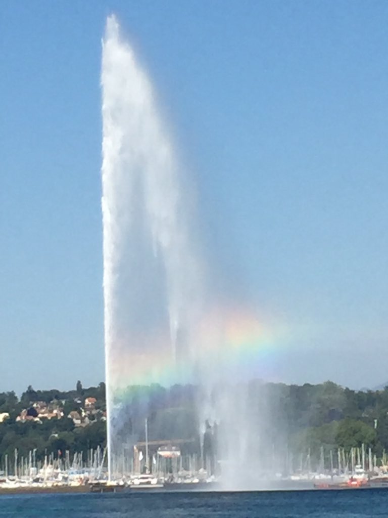 doctorhgcse's tweet photo. Best photo of the trip. Jet d’eau with rainbow #adaptabletravel https://t.co/bIS2s9TO97