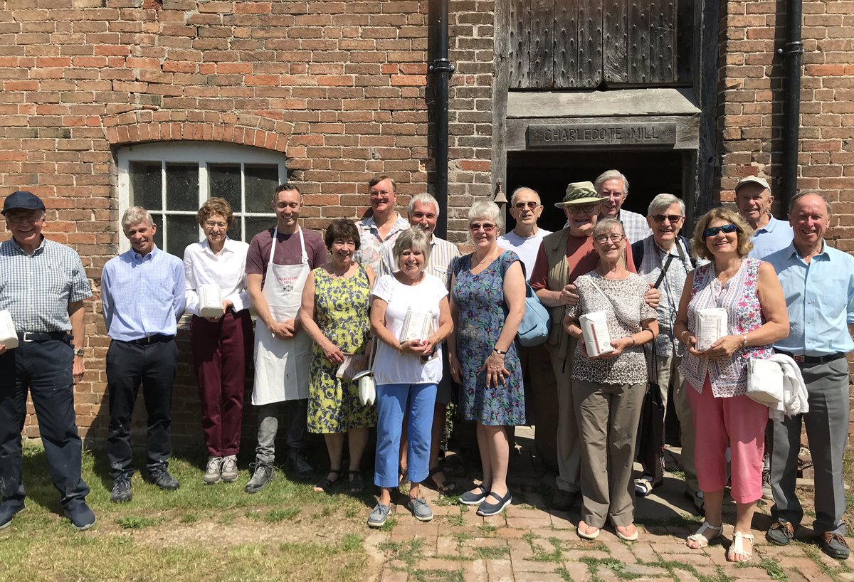 charlecotemill's tweet image. I’ve had s lovely group visit the mill today for a private tour. These are their happy faces with their bags of #freshflour ready to get home and #bake #charlecotemill #grouptour #privatetour