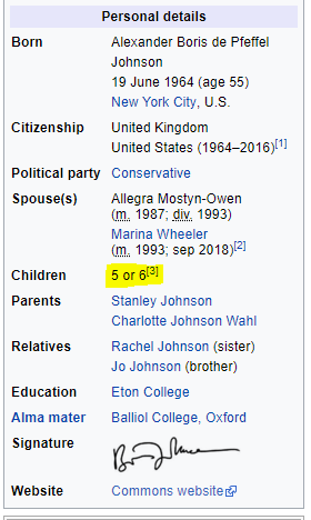 Liz Charbooneau On Twitter We Literally Don T Know How Many Children Boris Johnson Has