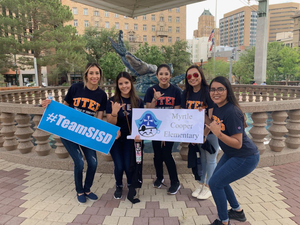 Myrtle Cooper student teacher interns for the Fall of 2019! What a wonderful campus with amazing faculty and staff! We are so excited for what’s ahead! ✈️ 🏴‍☠️ #LearningTakesFlight #TeamSISD @MCooper_ES