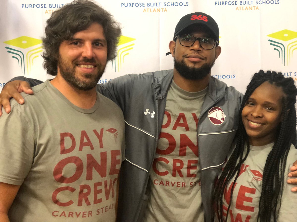 Mr. AD Scott <a href="/CarverATLSports/">Carver (ATL) Athletics</a>, Mrs. Science DC Williams, and I are in the house!!! #ChosePurpose #dayonecrew