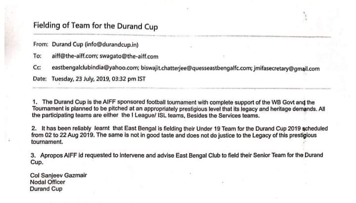 KapsBaba's tweet image. So some people called it an insult that @IndSuperLeague clubs were fielding their 'B' teams in @thedurandcup . So this should be a super insult as @eastbengalfc is preparing to field an U-19 team. SHAME ON YOU @QEBNA