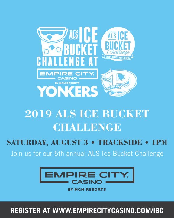 PQuinnfortheWin's tweet photo. EVERY AUGUST UNTIL A CURE! Join us Saturday, August 3rd trackside @EmpireCCasino in the @CityofYonkers for the 5th Anniversary of the #ALSIceBucketChallenge! Its a day we come together to fight ALS &amp; remind the world we still have no cure! #Quinn4theWin #YonkersIceBucketChallenge https://t.co/evIxAV3GLV