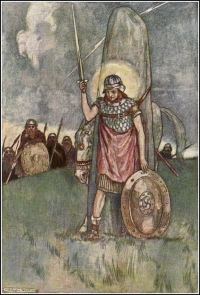 Lugaid thought to derive from the god Lug. There were at least 8 High Kings of Ireland who were called this, & 2 Munster kings! One of these, Lugaid mac Con Roí, killed Cú Chulainn. As Lugaid cut off Cú Chulainn's head, his sword fell from his hand & cut off Lugaid's hand!