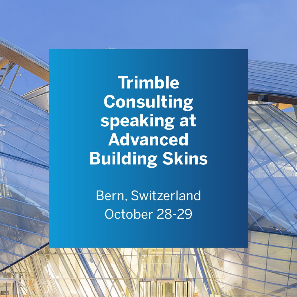 Trimble Consulting's Nassim Saoud will be speaking at this year's Advanced Building Skins conference in Bern, Switzerland from October 28-29. We hope to see you there! Learn more and register: abs.green/home/