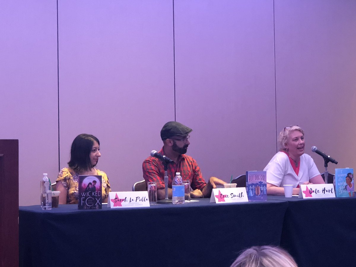 MonicaOJones's tweet photo. Awesome agents Sarah La Polla, Eric Smith, and Cate Hart give advice to author’s at YARWA’s #DayofYA #YARWA https://t.co/150aoshGrH