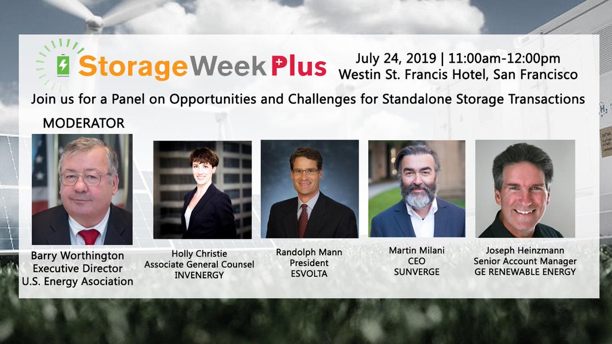 Join us at @Infocast’s Storage Week Plus and see @USEnergyAssn chief Barry Worthington discuss “Opportunities and Challenges for Standalone Storage Transactions” with executives from esVolta @GErenewables @InvenergyLLC & @Sunverge #Infocast