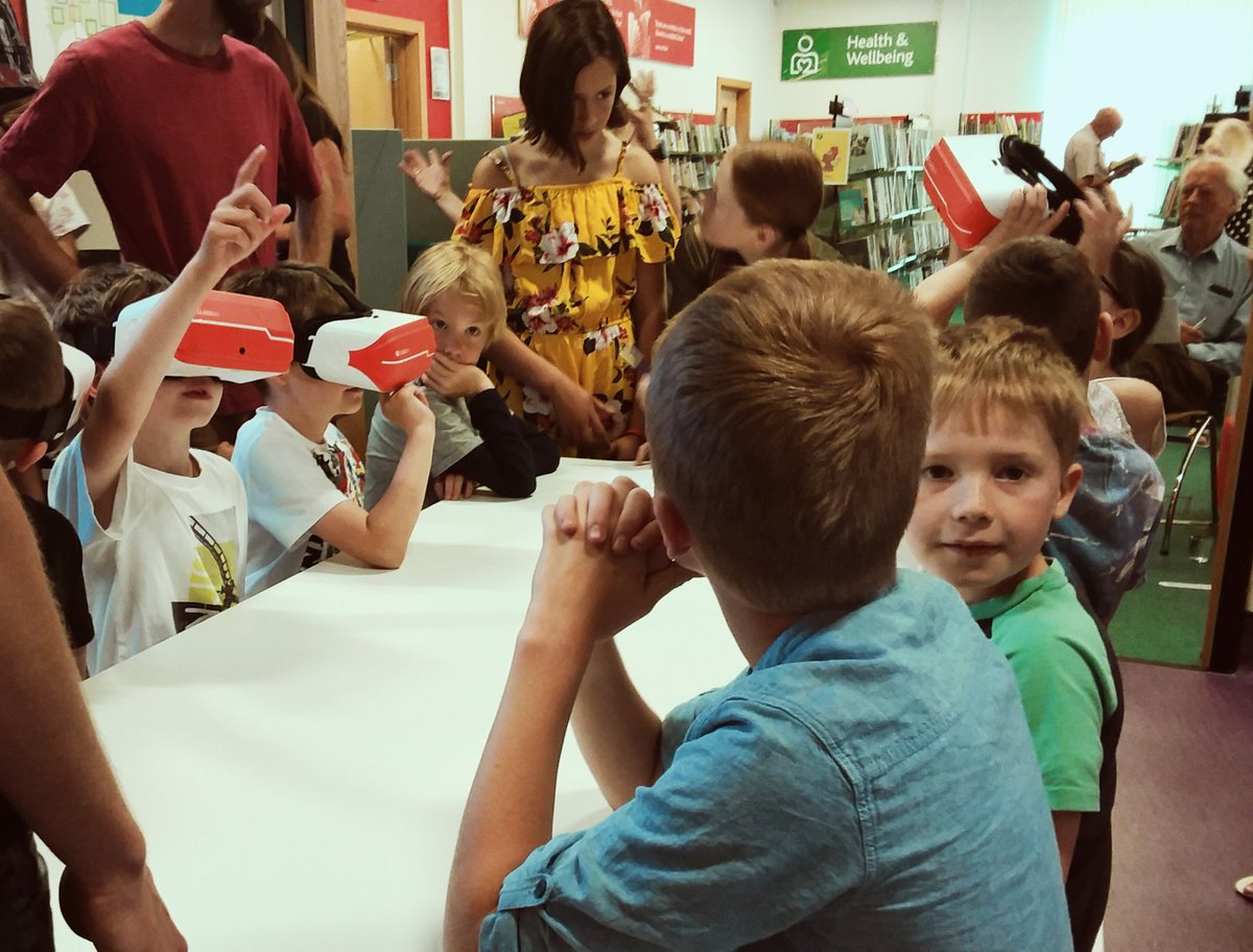 ilabnetwork's tweet photo. Bringing stories to life. "Create in Space" #VR workshop for the #SpaceChase #summerreadingchallenge @gloslibs Coleford. The children loved it & so did we! @DVaiseyprize #notjustbooks #innovationlab #innovatingfutures #librarylife https://t.co/bwEq4O9GrZ