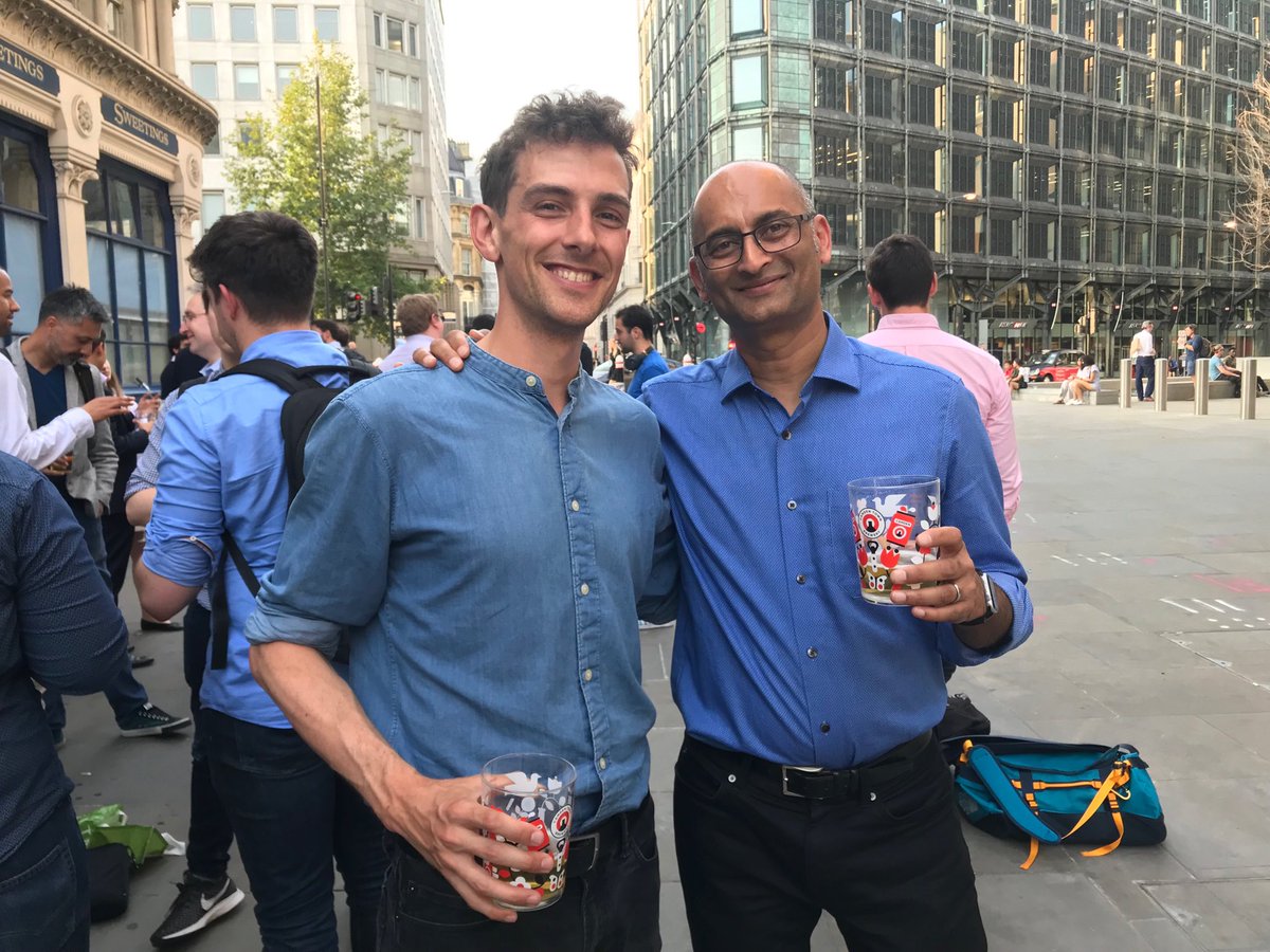 Cheers with pint or 2 to <a href="/MathisWilliam/">Will Mathis</a>, 2017 <a href="/newmarkjschool/">Newmark J-School</a> alum, for being named the climate change reporter at Bloomberg in London. Great catching up!