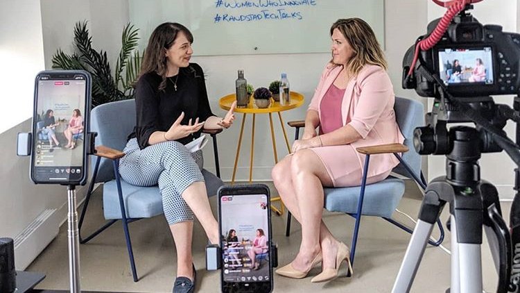 RandstadCanada's tweet photo. Thanks to everyone who tuned in to our very first Instagram Live! We took a dive into the #futureofwork with @theTrendyTechie, and discussed #innovation, skill-building and #mentorship. What should we talk about next time?

#HumanForward #WomenWhoInnovate #RandstadTechTalks https://t.co/79Af9W8yaI