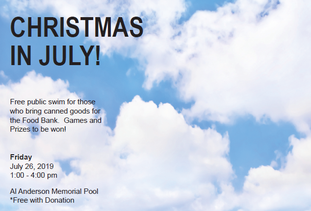 LangleyCity_'s tweet photo. Christmas in July! New event happening on July 26 from 1pm - 4pm at Al Anderson Memorial Pool. All those who bring canned goods for the food bank will get a free swim! Prizes to be won! #LCLive! #LangleyCity #theplacetobe https://t.co/lrAdgrkBjF https://t.co/itrkZFHKdS
