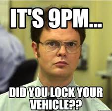 cityofwspolice's tweet photo. Dwight Schrute did not become volunteer Lackawanna County Sheriff's Deputy by NOT locking his doors. Fact. People steal beets. Are your beets safe? Did you lock up your valuables? #9pmroutine #bearsbeetsbattlestargalatica .51 https://t.co/wXisuzduHn