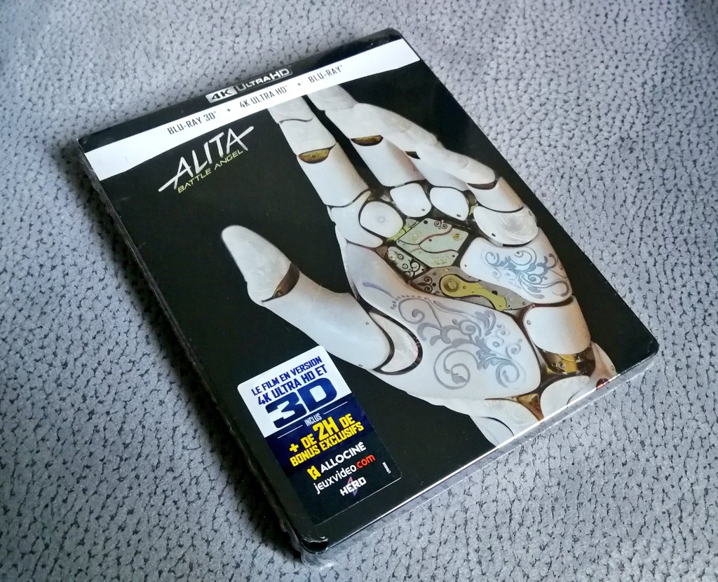 Gorkab's tweet photo. Réception du jour / 30e #BR3D : @AlitaMovie #Steelbook #BR4K
Première fois depuis bien longtemps que je vois la mention "+ de 2h de bonus" sur un nouveau Blu-ray, ça me fait plaisir 😍😍😍 https://t.co/Pj7dJ9n3vW