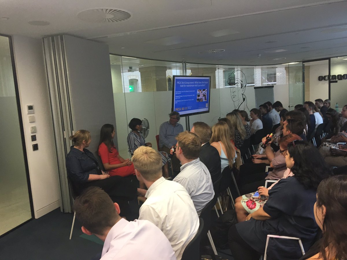 manbitesdogb2b's tweet photo. Great to be out the London heat and into the cool surrounds of @PRCA_UK’s #PRCATech event. What does the future hold for mainstream tech journalism? @shonaghosh, @eschulze9 and @zsk offer some great insight. https://t.co/OkxuXD0i6F