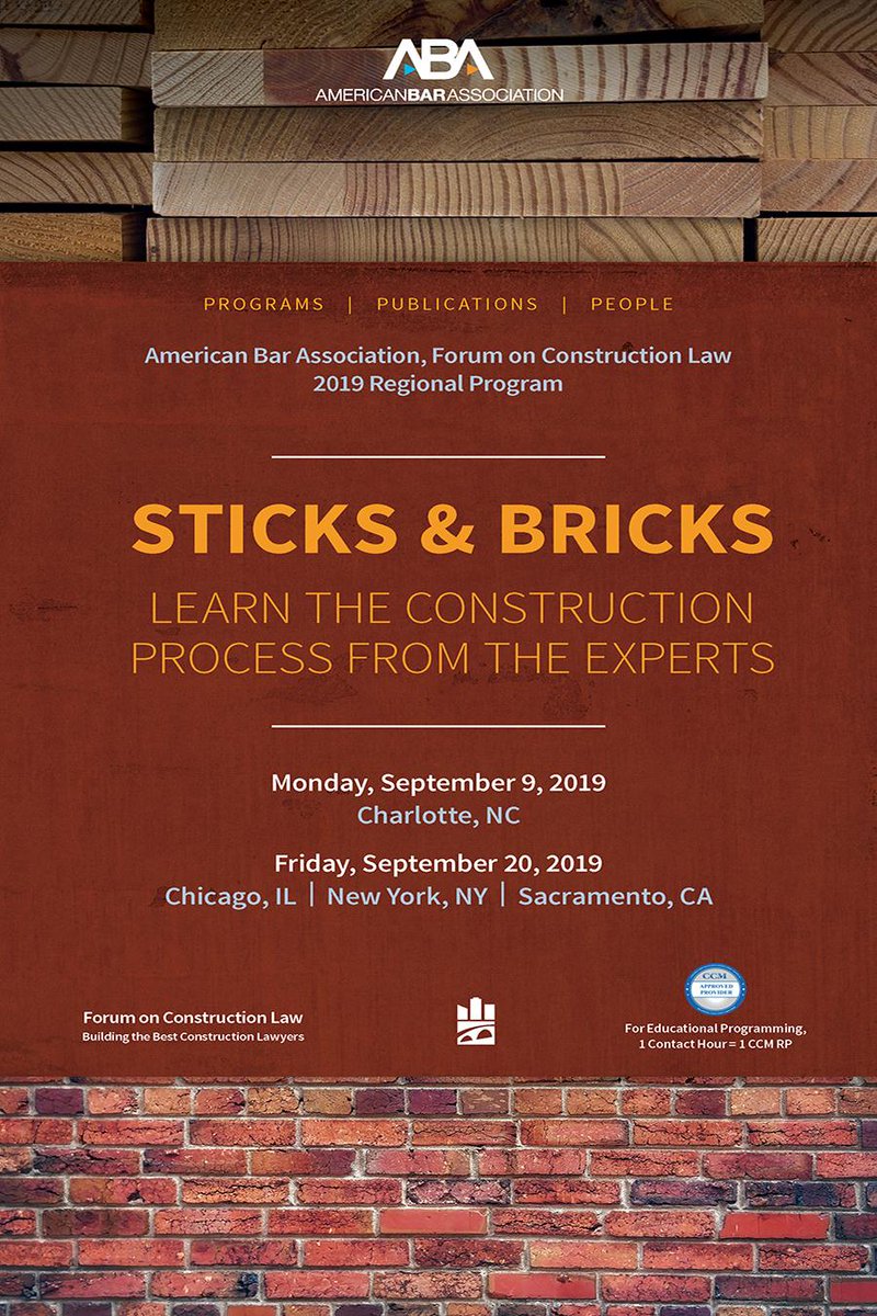 ABAConstruction's tweet photo. The Early Bird deadline is approaching. Register before August 2, 2019.  Learn from the experts about vertical construction projects.  REGISTER NOW! https://t.co/ufJsutoqvI 
#Construction #ConstructionLitigation #ABAForum #ABA #Constructionlaw https://t.co/z1iUODuo1c
