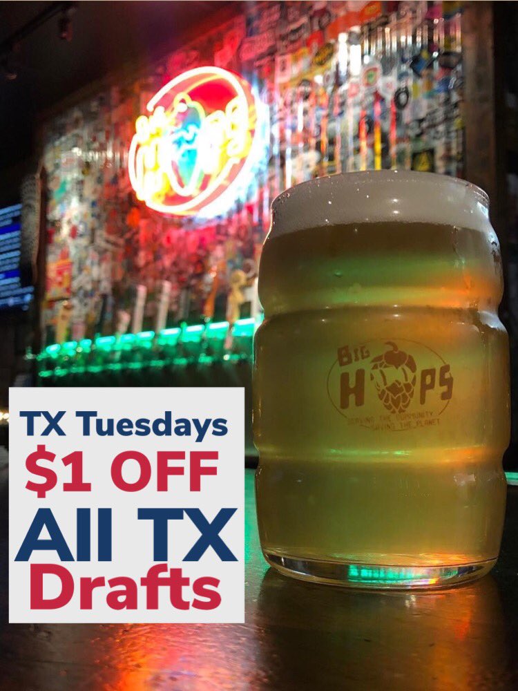 Texas Tuesdays!
All TX beers are a $1 off - ALL DAY 🍻#drinklocal #supportlocal #craftbeersa #CraftBeer