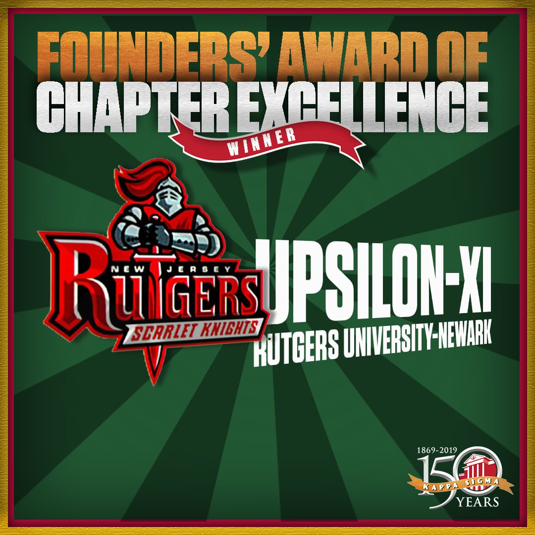 Huge shout out to the Upsilon-Xi Chapter in New Jersey for winning their first Founders' Award of Chapter Excellence! #KappaSigma150 #AEKDB
