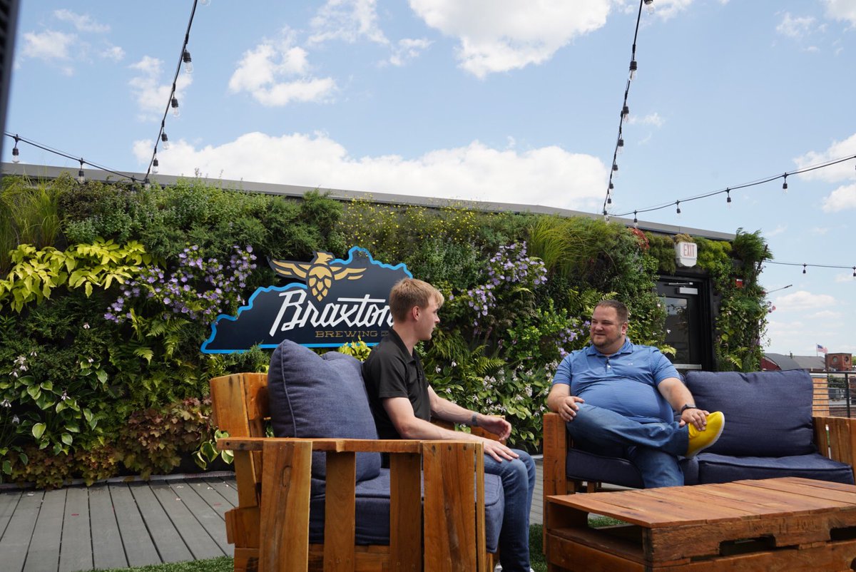 BraxtonBrewCo's tweet photo. “In the Garage” is on the Rooftop! Keep your eyes peeled for the next segment with @J_McLaughlinIII and @JacobRouse 🔶🔷 https://t.co/Vi9d9zhW1z