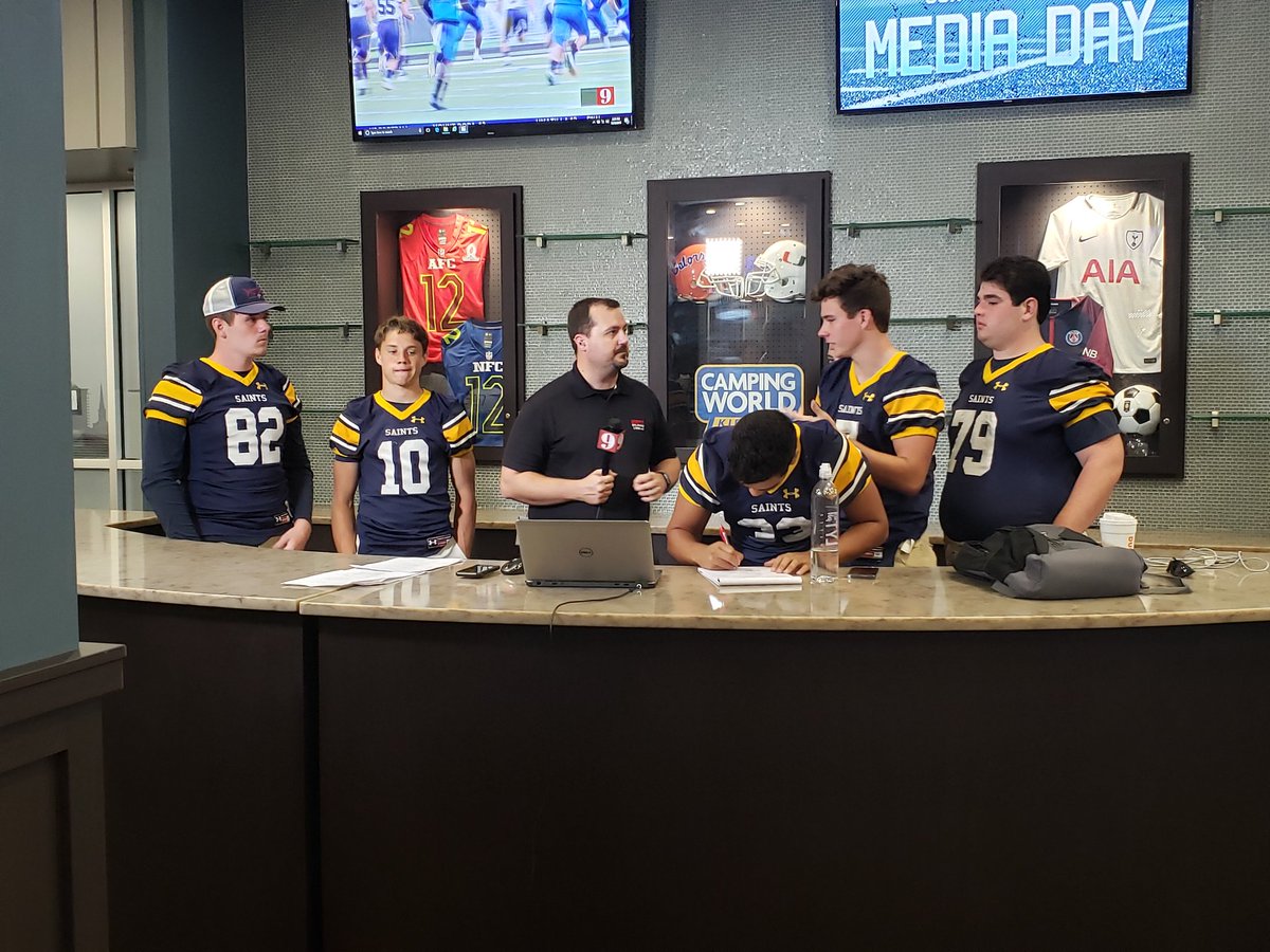 Winter Park's <a href="/TrinityPrepFL/">Trinity Prep</a> football prepares to discuss the upcoming season with <a href="/ESPNOrlando/">ESPN 580</a>. Full coverage: bit.ly/2GplDpy