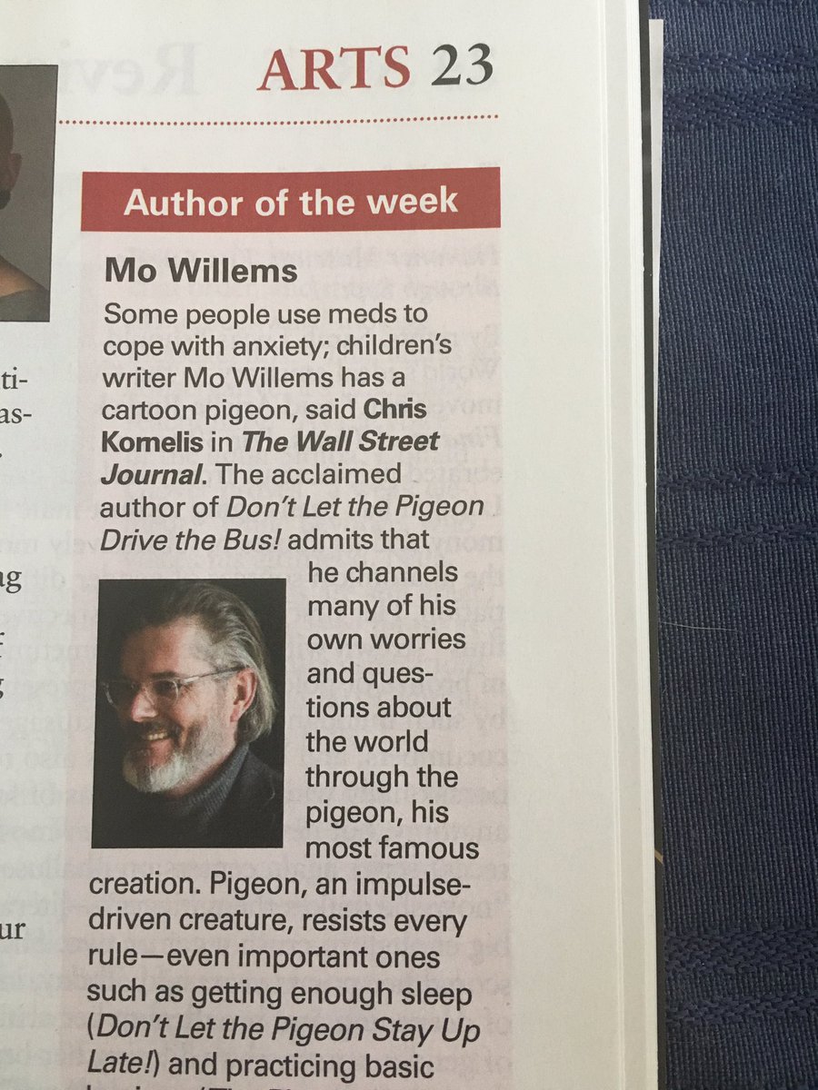 LMaderic's tweet photo. Congratulations to Mo Willems on being named Author of the Week by The Week magazine July 26, 2019 edition. Check out pg 23! @The_Pigeon https://t.co/dNJltA5NrX