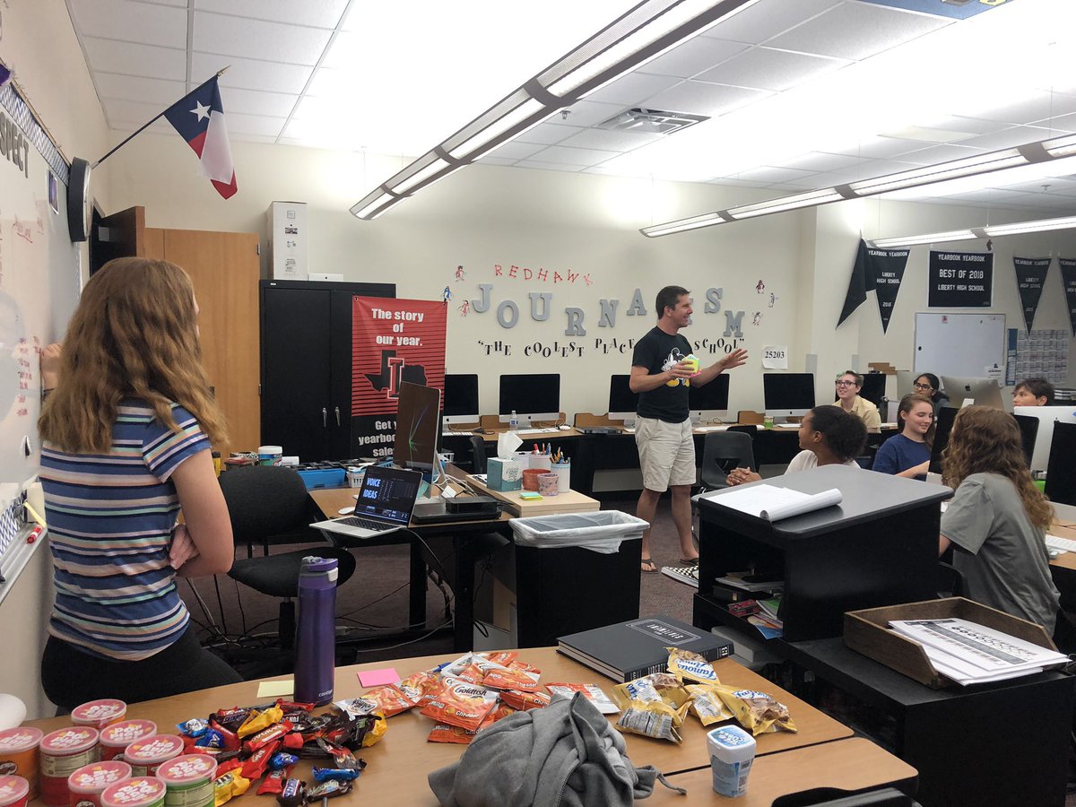 LHSRedhawks's tweet photo. Our @LHSRedhawks yearbook staff at yearbook camp working on ideas for this upcoming school year! #FISDLearns #LHSLearns https://t.co/fEn4oPJLVb