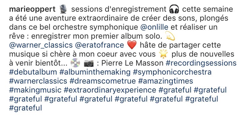 TeamMOppertOff's tweet photo. Cette semaine, #MarieOppert était en sessions d’enregistrement avec l’orchestre symphonique @onlille pour la création de son 1er album.
N’hésitez pas à la rejoindre sur Instagram pour suivre l’avancée de cette aventure :
—> https://t.co/moaZ1za4AR https://t.co/ClHkDKddz5