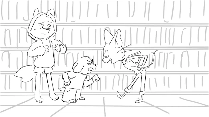 Hi!! I made some new storyboards! 
it's about three friends who steal a library book! 
???
you can view the boards on my website along with the rest of my portfolio! 
https://t.co/hReiCdwAGz 