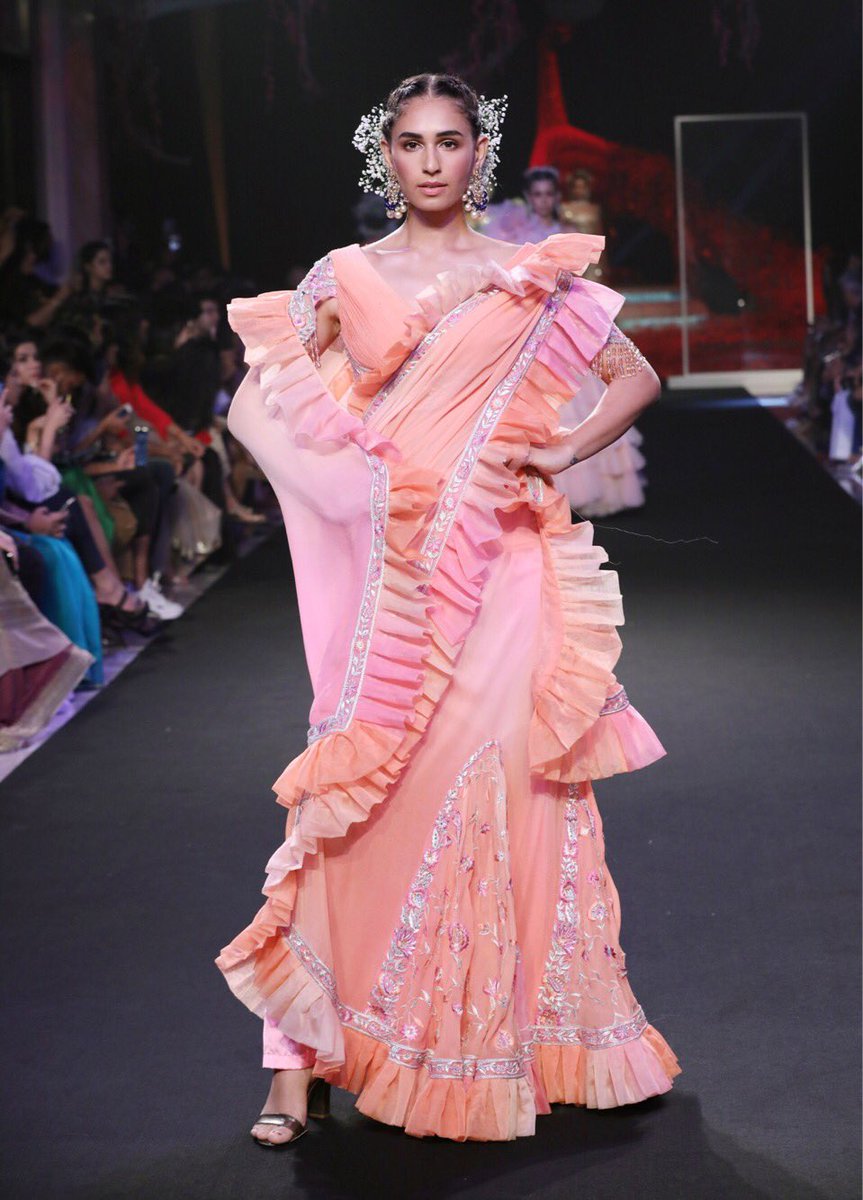 Rise of the ruffles @SuneetVarma @fdciofficial #ICW2019 #fahion #couture #weddings #indianweddings #sari #ruffles