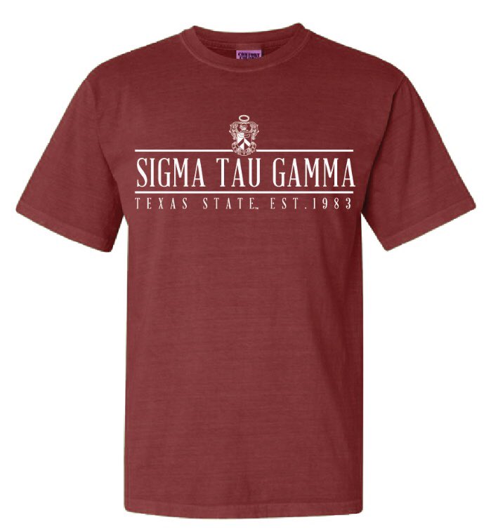TXSTSigTau's tweet photo. Sig Tau Summer PR shirts on sale now!! Get yours today! 👉🏻👉🏻https://t.co/tQjv3T8IJc. https://t.co/DPxEMWN5sS