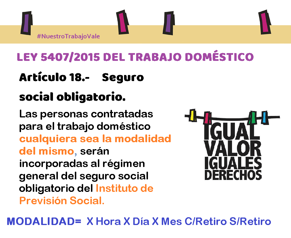 TrabDomesticoPy's tweet photo. Por otro lado, el artículo 18 y 19 de la ley es muy muy clara respecto a cómo debe aplicarse el seguro social. Habla de PRORRATA y habla PLURIEMPLEO y no habla de base imponible más que la suma total de las remuneraciones realmente percibidas. @IPSParaguay https://t.co/xVOca9n04J