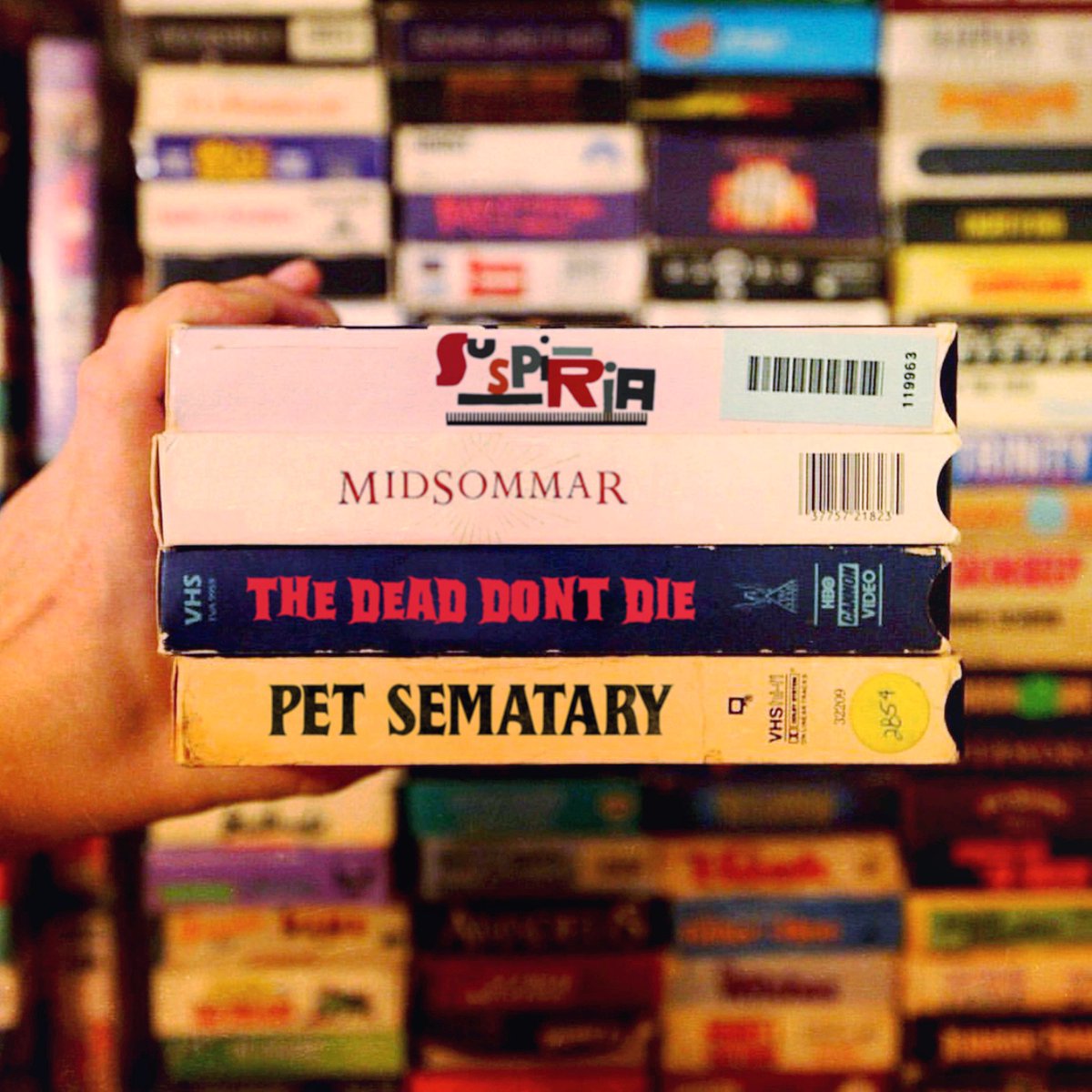 Vcrworld's tweet photo. I havenโt seen any of these yet. Are they any good? .
.
.
#suspiria #midsommar #thedeaddontdie #petsematary #vhs #movies #horror #vhscollector #vhscollectors #vhscollection #vhscu #vhsart #vhsaesthetic #vhsishappiness #vhsisnotdead #vhsedit #vhstapes #vhswall #vhseffect https://t.co/idFeGsOwmi