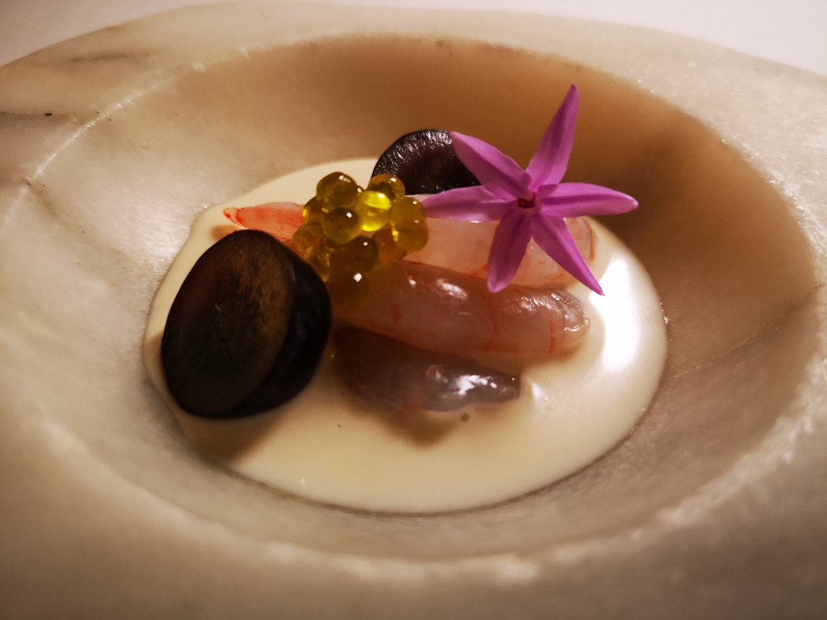 Quisquilla. Uva. Almendras. Uno de los grandes bocados de <a href="/Audreys_es/">Audreys Restaurant</a> y su #anabasis. 😍😍😍😍❤️❤️❤️❤️ Por <a href="/rafasolerchef/">Rafa Soler</a>

#LasAventurasdelCapitánCooking