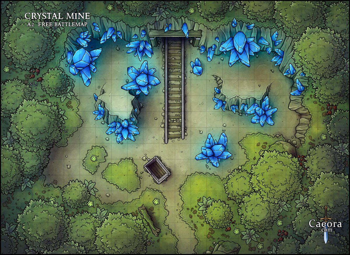 Caeora Sur Twitter Here Is The Next Of My Forest Battlemaps The Crystal Mine The Perfect Map To Start A Dungeon Cave Crawl Down Into The Dark D T Co U10gokmymh Dnd5e Dndart Maps