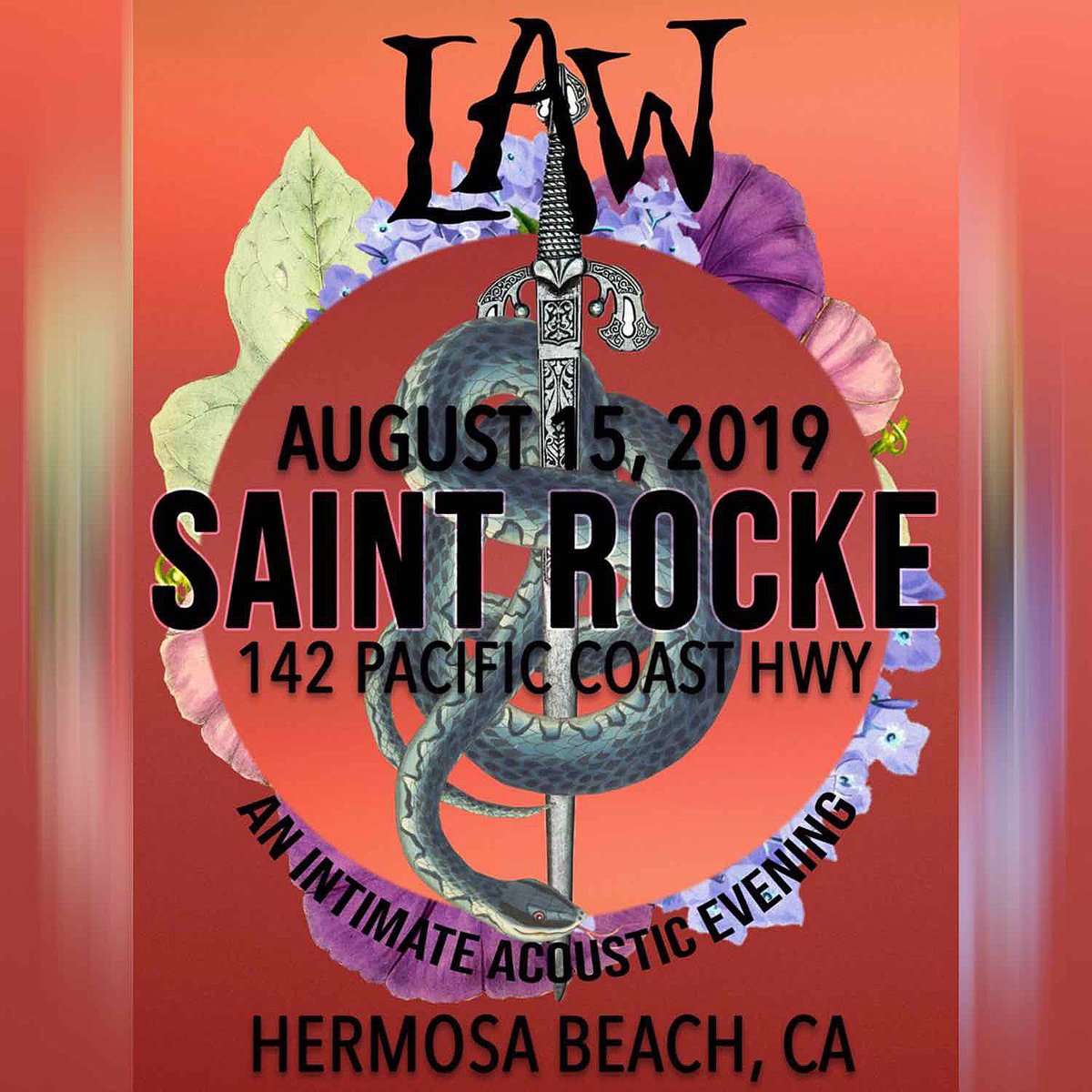 lawlbc's tweet photo. Surprise Hermosa Beach! We’re happy to announce our return to Saint Rocke for a very special acoustic evening on August 15th. We’ve got a few tricks up our sleeve for this one 😈 Ticket link is live and up here: https://t.co/xlktBFnNhe https://t.co/NgcLSI1CKz