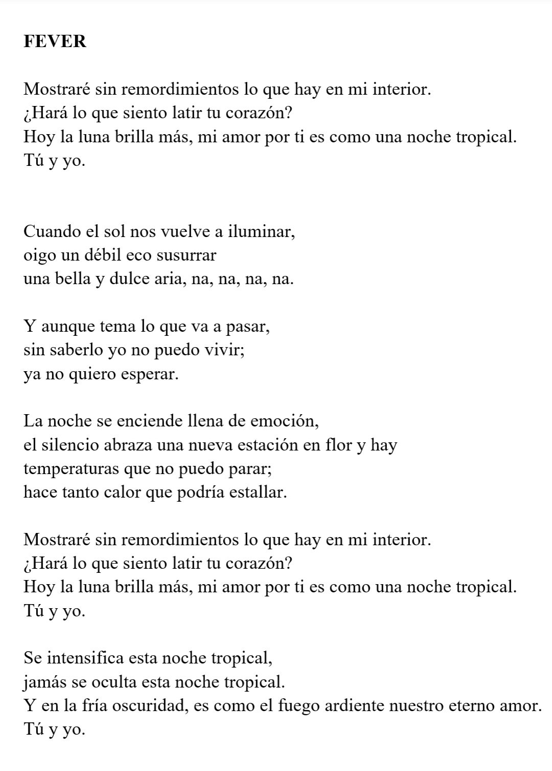Lo Que Siento Lyrics English And Spanish