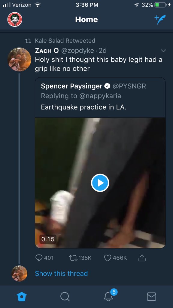 Entrenture's tweet photo. @NickClevland right above this tweet in my timeline https://t.co/61256H7Bu0