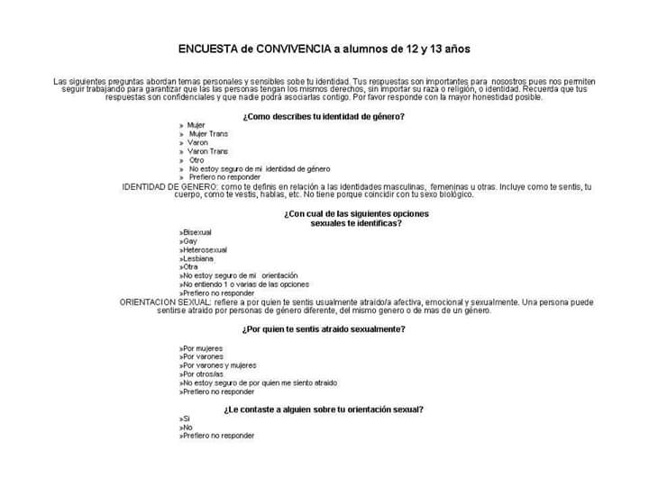 YasZoe2223's tweet photo. Como no me voy a oponer a la "ley trans", observe usted mismo los formularios de encuesta que tienen que responder nuestros hijos en los centros de estudios...!!! 😡😡😡 ¿Hacia donde los quieren orientar?
Este 4 de Agosto todos a #DerogaLaLeyTrans https://t.co/4SNYDc3cV1