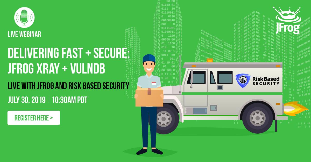 jfrog's tweet photo. Join @jkouns of @RiskBased + #JFrog to learn how to secure your code against known #opensource vulnerabilities with #JFrogXray + #VulnDB
Register Here: https://t.co/6irtwP00vs https://t.co/MuDzpP4GOE