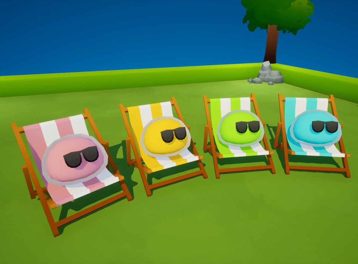 TeamToob's tweet photo. It's been so hot in the UK today that the slimes have been sunbathing. ☀️🕶️

What's the weather like in your part of the world?

#gamedev #indiedev #indiegamedev #lowpoly #UE4 #UnrealEngine #heatwave #games https://t.co/2xpxIU86m0