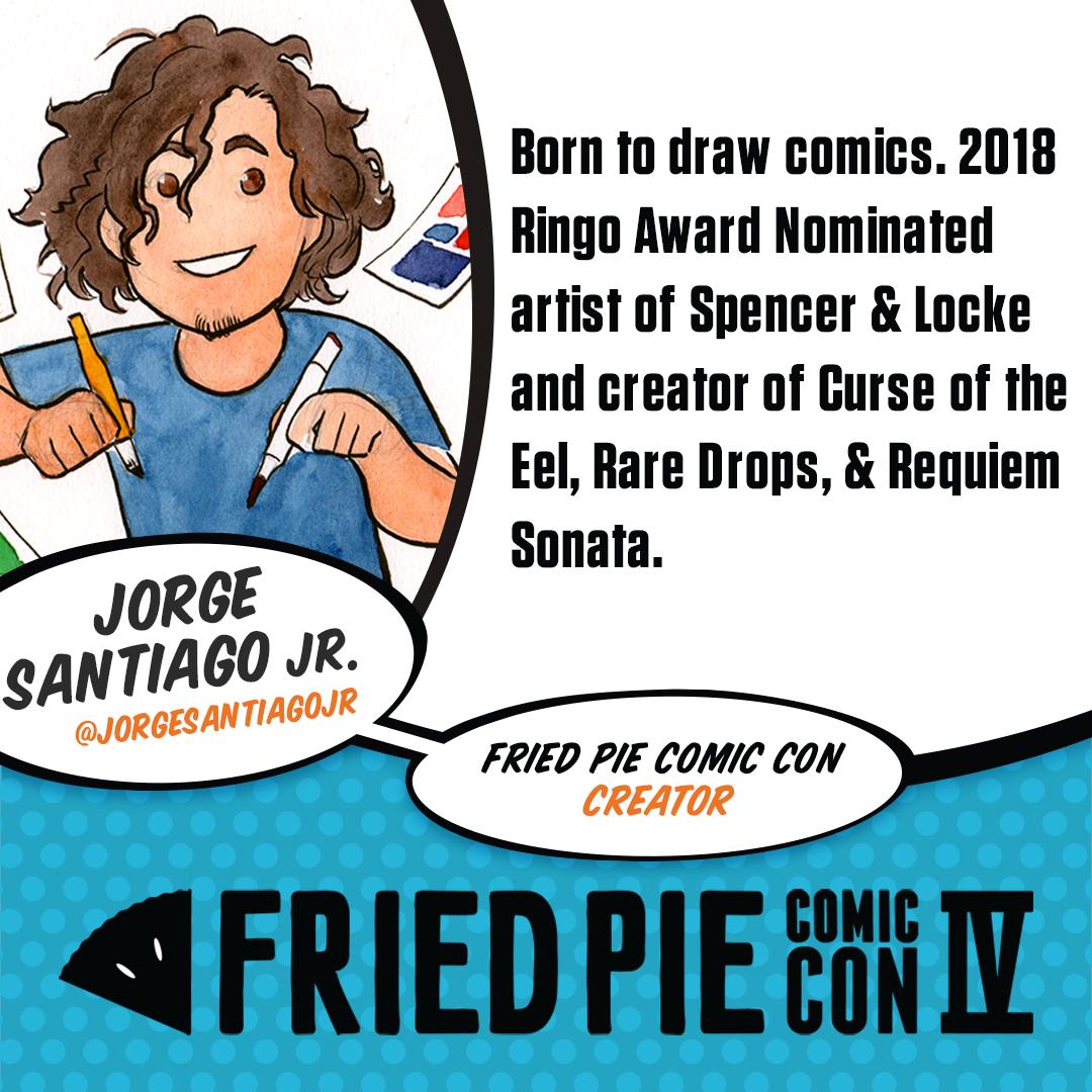 friedpiecomics's tweet photo. Join us in welcoming Jorge Santiago Jr. to our 4th Annual Fried Pie Con at #2ndandCharles Kennesaw, GA on August 3. Mark your calendars! https://t.co/jSZWlygVKO