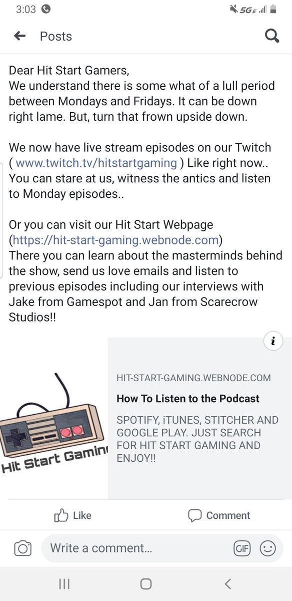 BrianHitStart's tweet photo. https://t.co/HD9xlp1QRy

https://t.co/AMP0oUPBGK

#videogames #podcast #HitStartGaming #gaming #games #gamingtalkshow #googleplay #stitcher #spotify #KeeponGaming #microsoft #PlayStation #NintendoSwitch #PCGaming @jacobdekk @JanKahuna @scaringcrows https://t.co/4XblB9E3wI