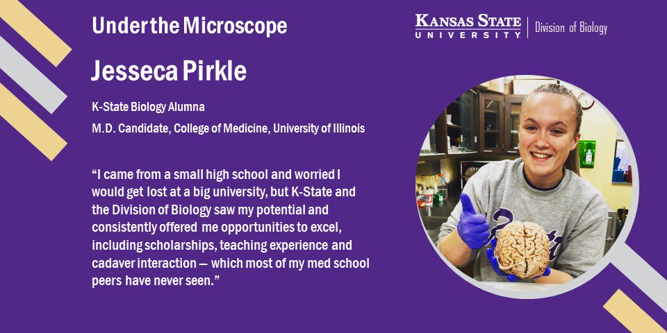 kstatebio's tweet photo. Check out @JessPirkle, Biology B.S. Class of 2018, now entering her 3rd year of Med School @uiccom! #BiologyCareers  #MedSchool #ArtSciAdvantage @KStateAlumni @KStateArtSci https://t.co/vVOBu6PZnc
