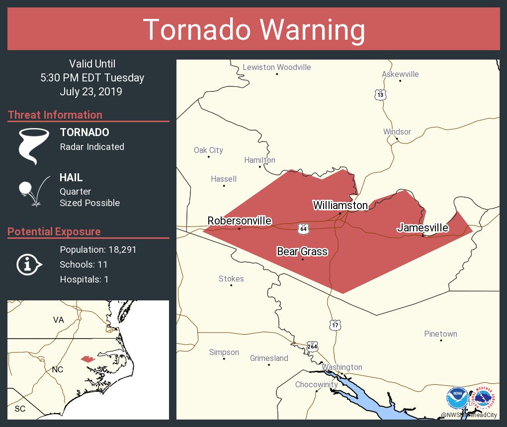 NWS Tornado on Twitter "Tornado Warning continues for Williamston NC, Robersonville NC