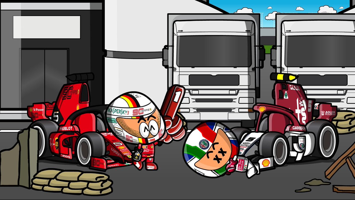 MiniWarBot's tweet image. Antonio Giovinazzi has been defeated by Sebastian Vettel. Vettel steals Giovinazzi&apos;s car.

Antonio Giovinazzi ha sido derrotado por Sebastian Vettel. Vettel le roba el monoplaza a Giovinazzi.

#MiniWarBot